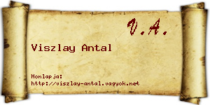 Viszlay Antal névjegykártya